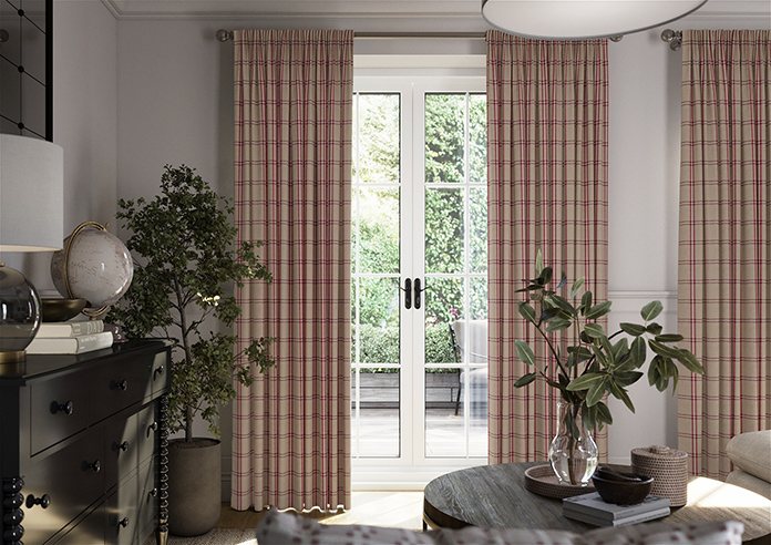 Applecross, Cranberry - Made to Measure Curtains - Image 3